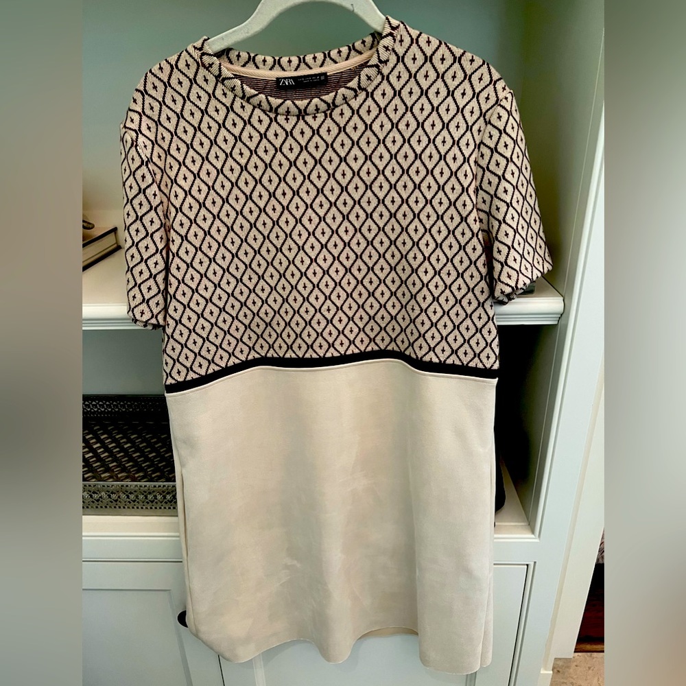 Zara dress. Never worn. Faux micro-suede from waist